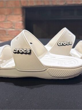 CROCS White Comfort Slide Sandals